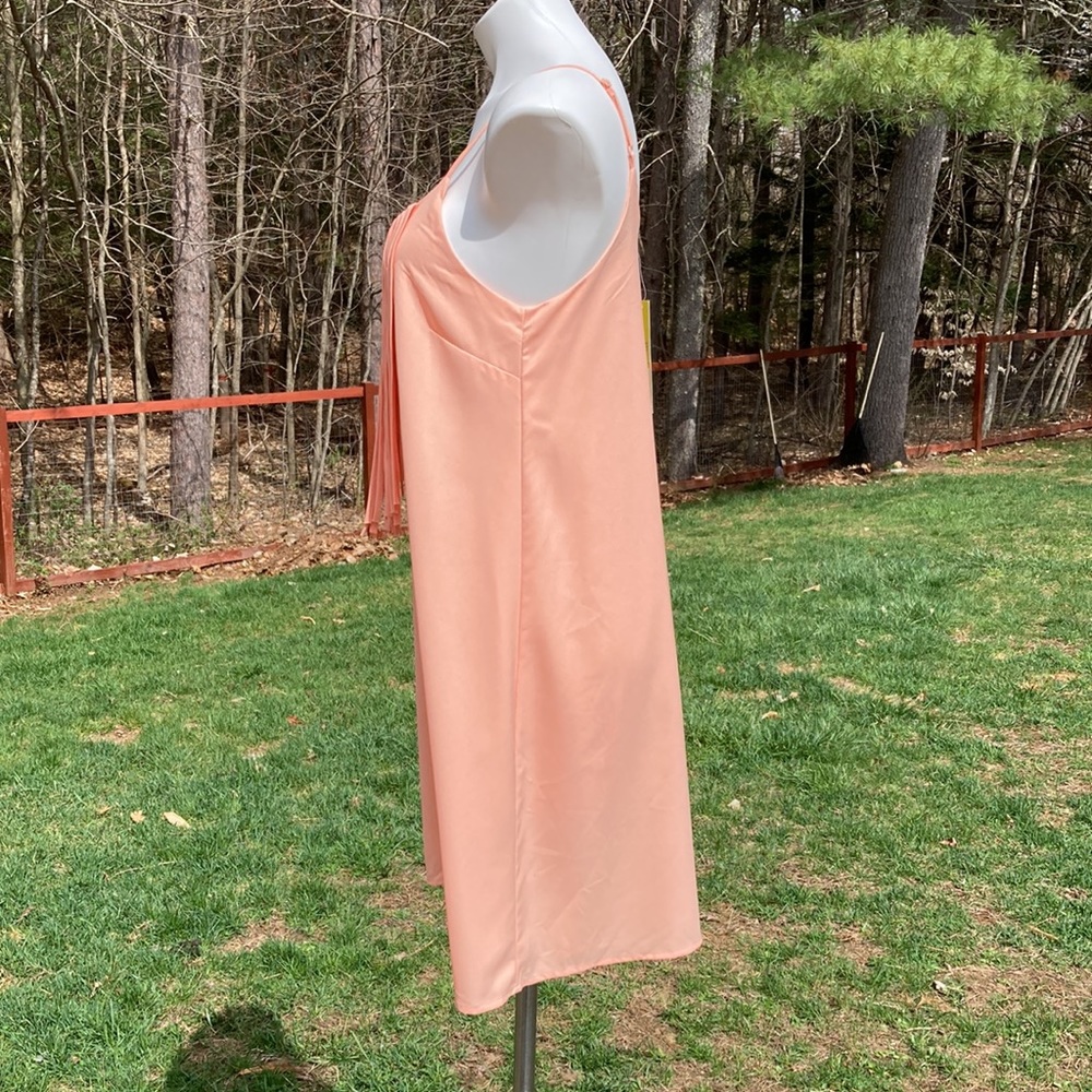 Gianni Bini carwash fringe peachy keen adjustable strap lined dress NWT sz M - Picture 3 of 7